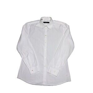 Givenchy Mens 42 L White Dress Shirt Long Sleeve Button Front Collared Designer